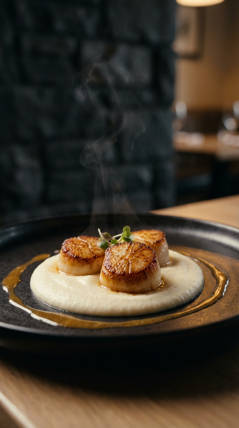 Seared scallops